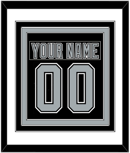 Los Angeles Nameplate & Number (Back) Combined - Road Black (1991-1992) - Premier Tier 1