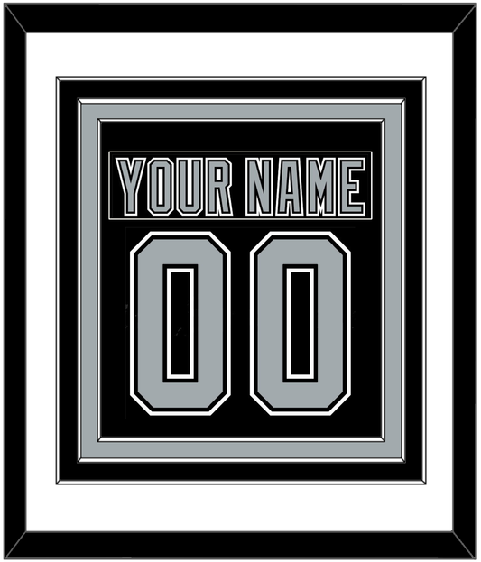 Los Angeles Nameplate & Number (Back) Combined - Road Black (1991-1992) - Premier Tier 1