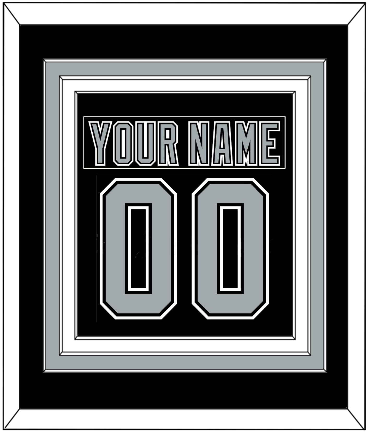 Los Angeles Nameplate & Number (Back) Combined - Road Black (1991-1992) - Premier Tier 2