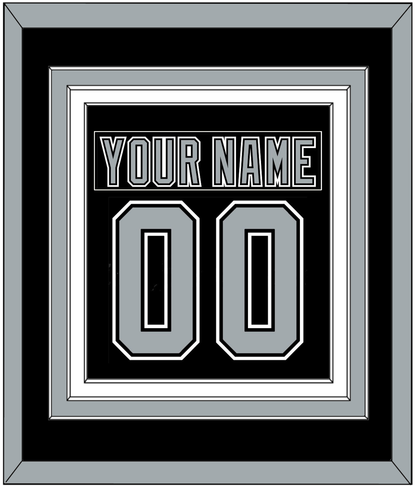 Los Angeles Nameplate & Number (Back) Combined - Road Black (1991-1992) - Premier Tier 2