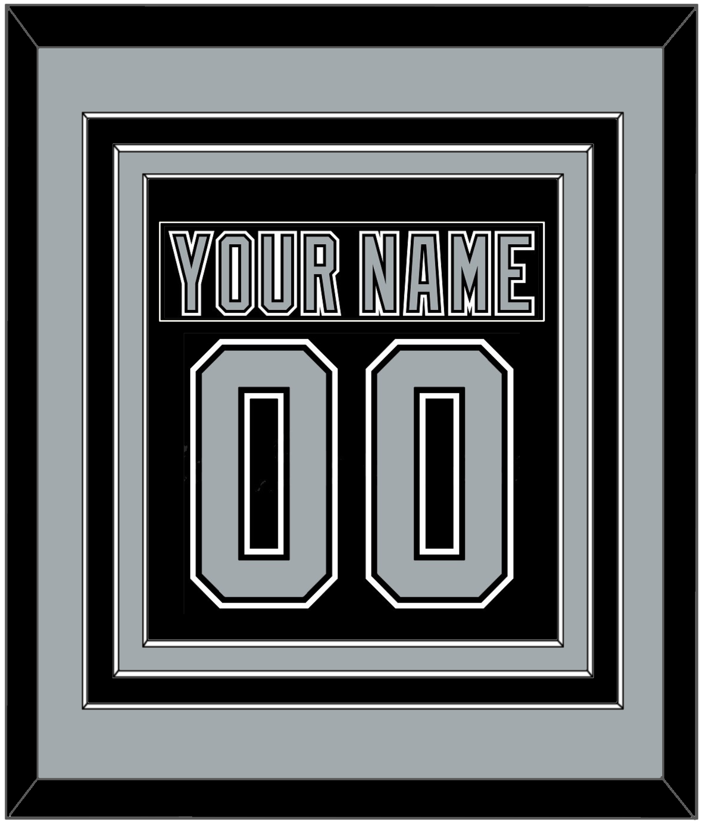 Los Angeles Nameplate & Number (Back) Combined - Road Black (1991-1992) - Premier Tier 3