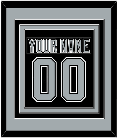 Los Angeles Nameplate & Number (Back) Combined - Road Black (1991-1992) - Premier Tier 3