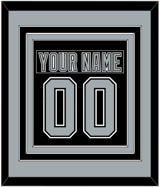 Los Angeles Nameplate & Number (Back) Combined - Road Black (1991-1992) - Premier Tier 3