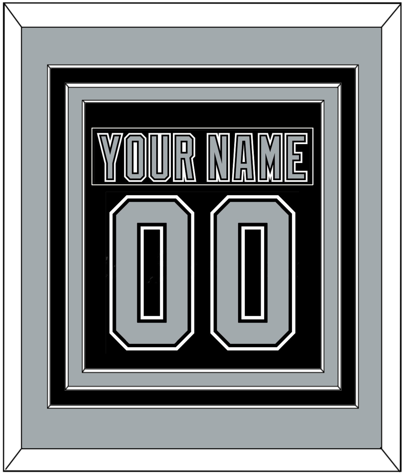 Los Angeles Nameplate & Number (Back) Combined - Road Black (1991-1992) - Premier Tier 3