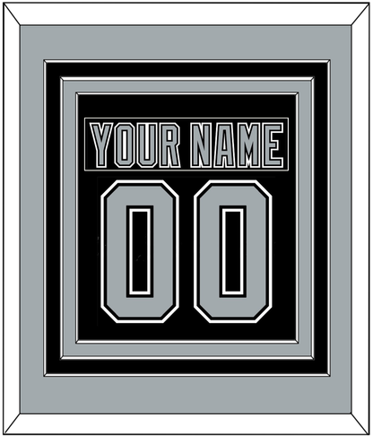 Los Angeles Nameplate & Number (Back) Combined - Road Black (1991-1992) - Premier Tier 3