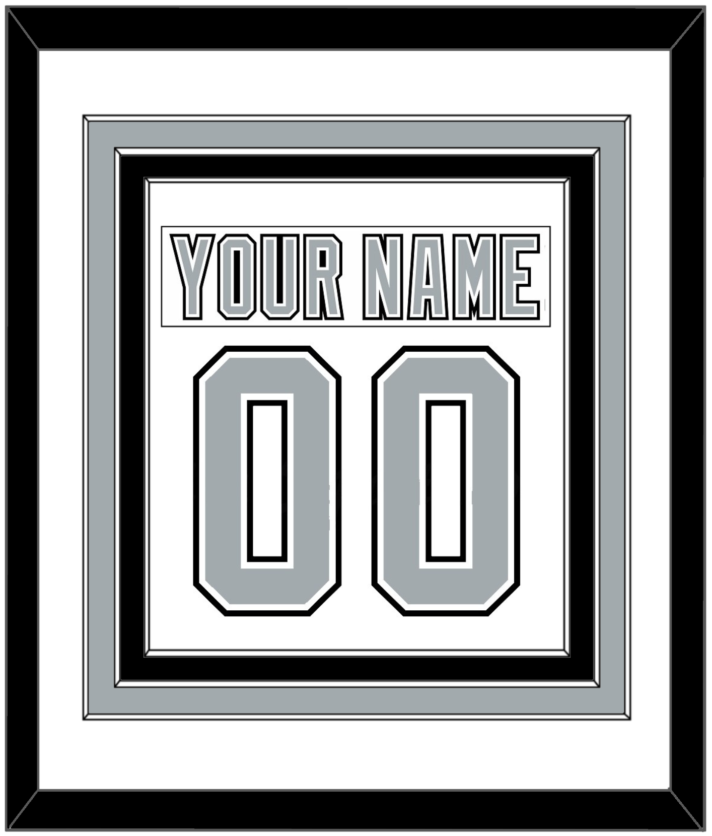 Los Angeles Nameplate & Number (Back) Combined - Home White (1991-1992) - Premier Tier 1