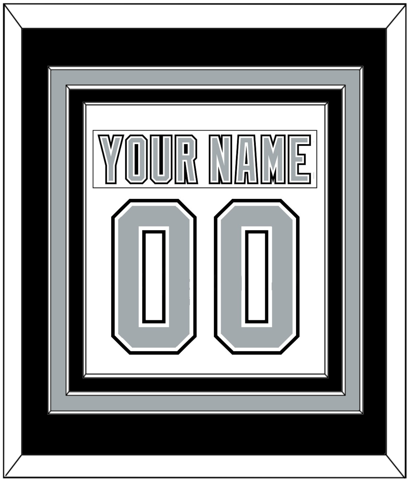 Los Angeles Nameplate & Number (Back) Combined - Home White (1991-1992) - Premier Tier 2