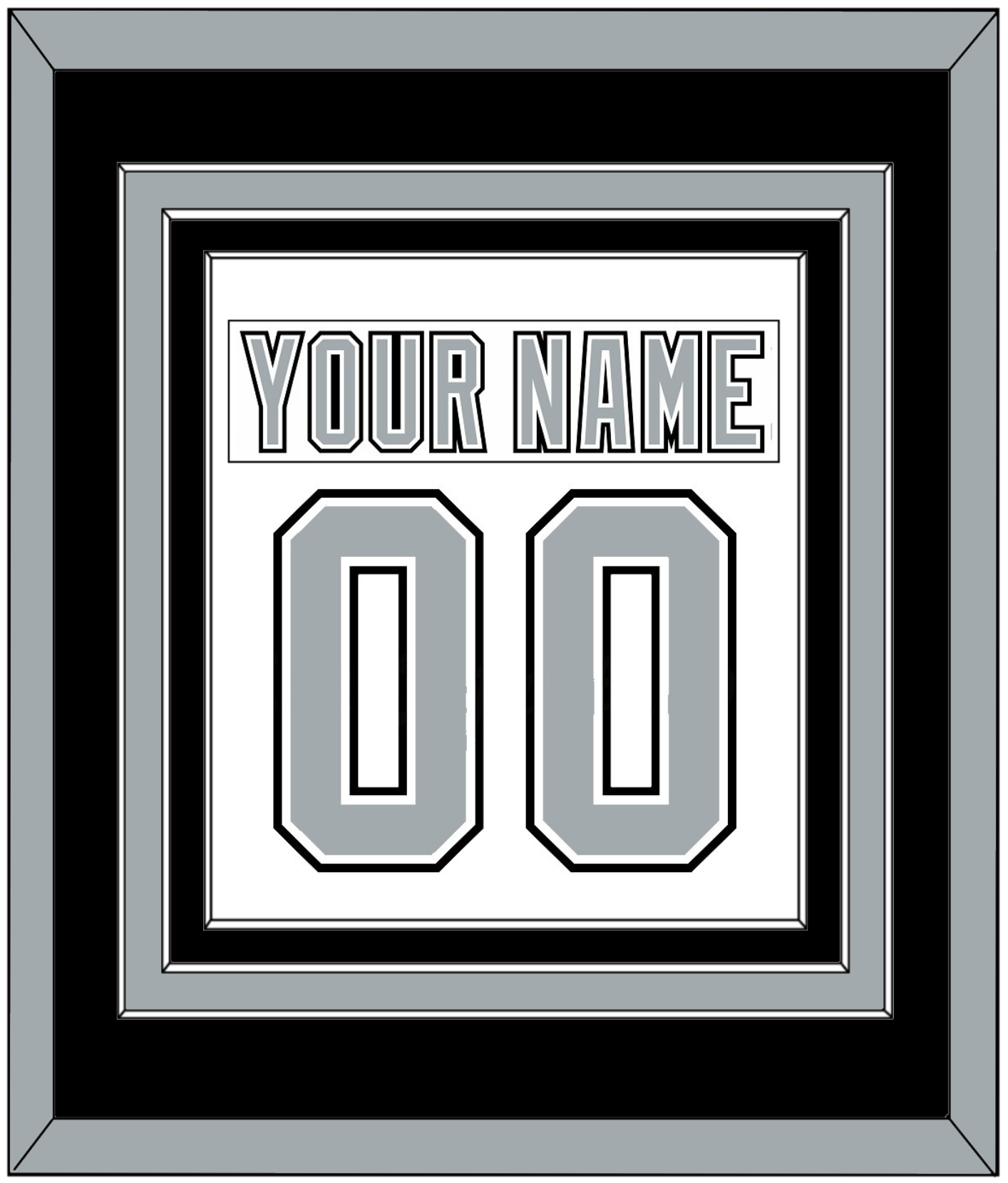 Los Angeles Nameplate & Number (Back) Combined - Home White (1991-1992) - Premier Tier 2