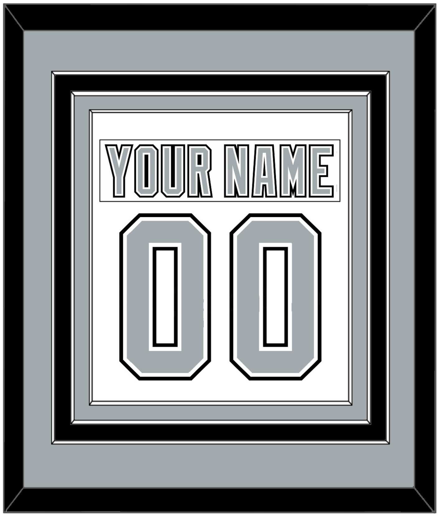Los Angeles Nameplate & Number (Back) Combined - Home White (1991-1992) - Premier Tier 3