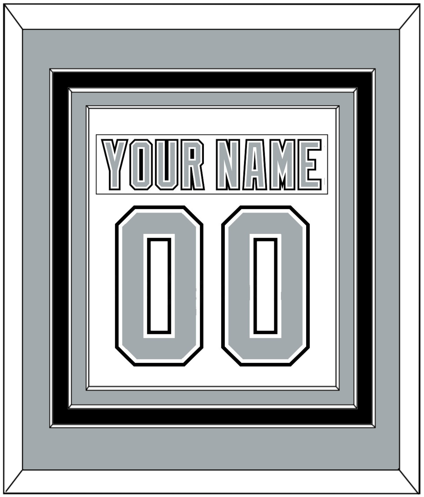 Los Angeles Nameplate & Number (Back) Combined - Home White (1991-1992) - Premier Tier 3