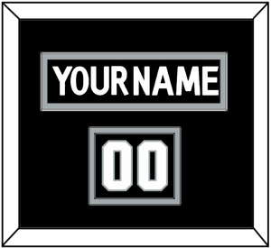 Los Angeles Nameplate & Number (Shoulder) - Home Black - Double Mat 2