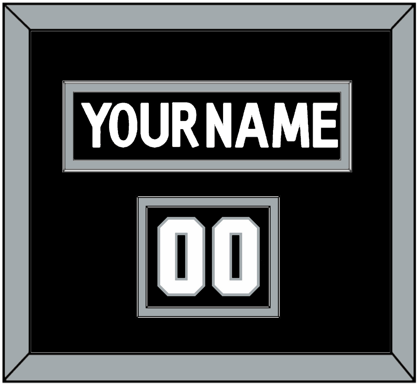 Los Angeles Nameplate & Number (Shoulder) - Home Black (2017-2024) - Signature Tier 2