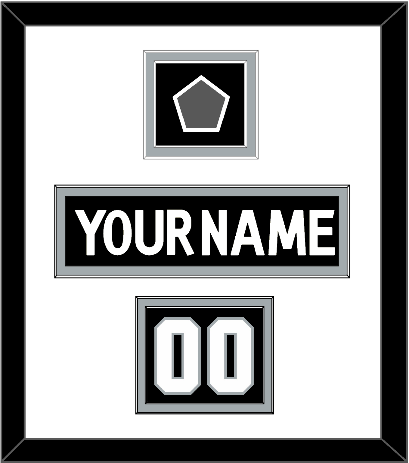 Los Angeles Nameplate, Number (Shoulder) & Stanley Cup Champions Patch - Home Black (2011-2017) - Signature Tier 1