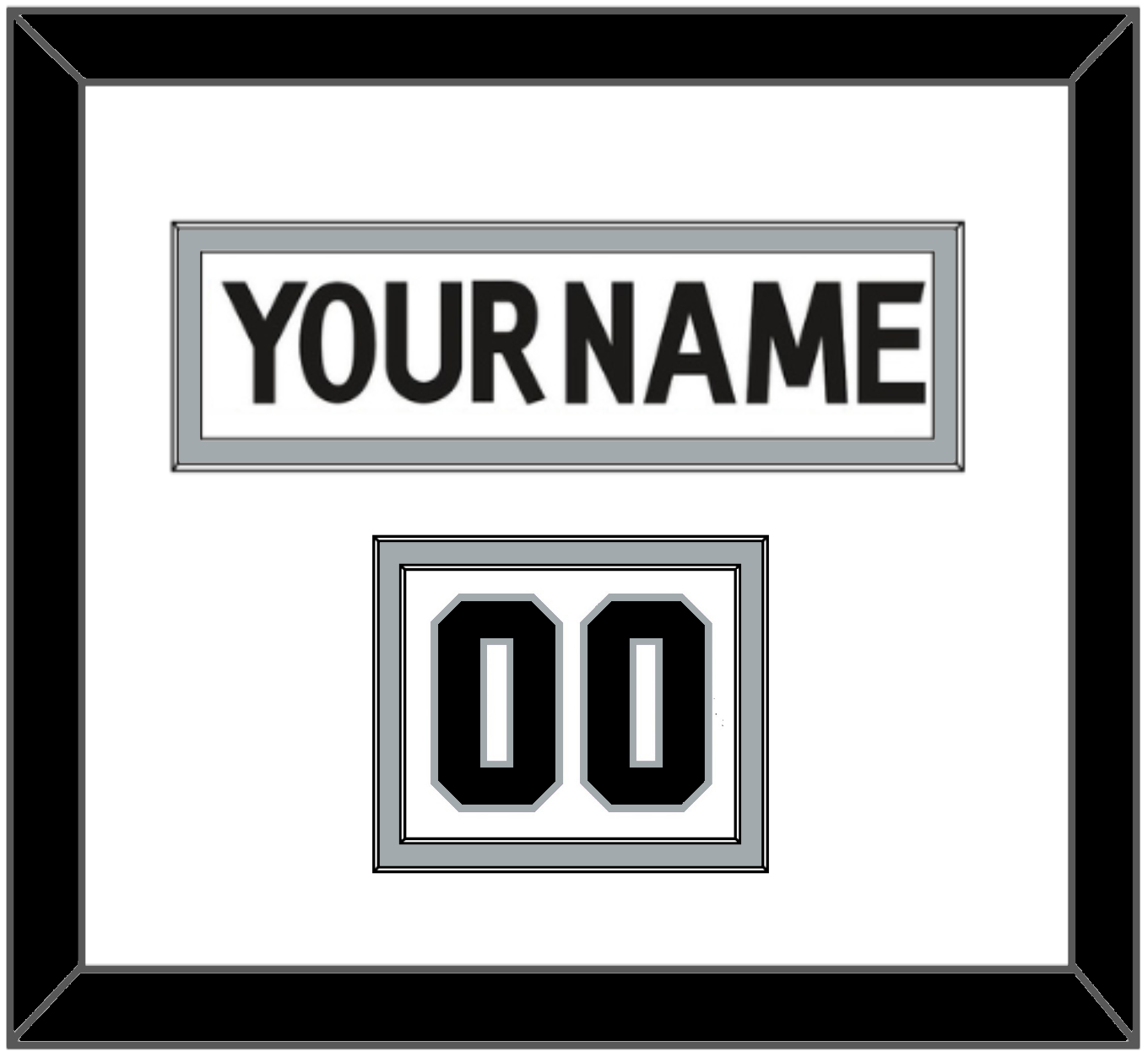 Los Angeles Nameplate & Number (Shoulder) - Road White (2017-2024) - Signature Tier 1