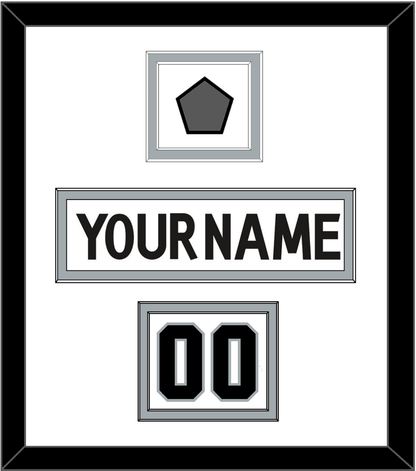 Los Angeles Nameplate, Number (Shoulder) & Stanley Cup Champions Patch - Road White (2011-2017) - Signature Tier 1