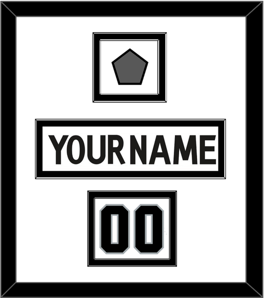 Los Angeles Nameplate, Number (Shoulder) & Stanley Cup Finals Patch - Road White (2011-2017) - Signature Tier 2