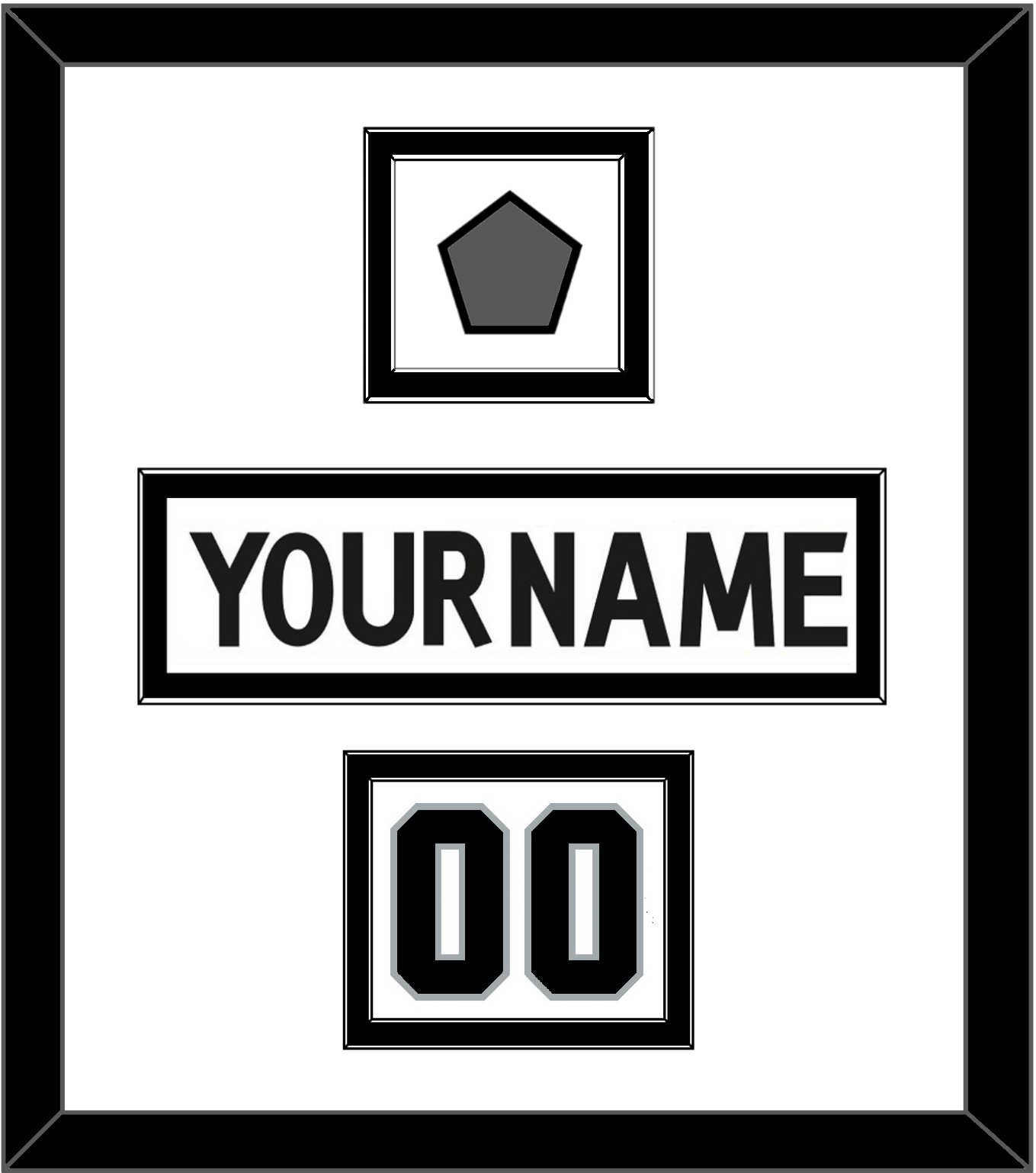 Los Angeles Nameplate, Number (Shoulder) & Stanley Cup Champions Patch - Road White (2011-2017) - Signature Tier 2