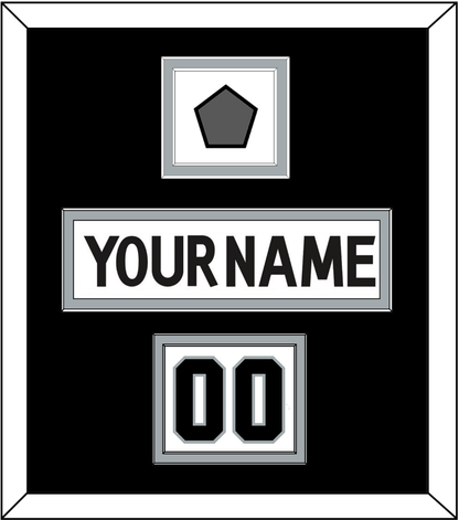 Los Angeles Nameplate, Number (Shoulder) & Stanley Cup Champions Patch - Road White (2011-2017) - Signature Tier 3