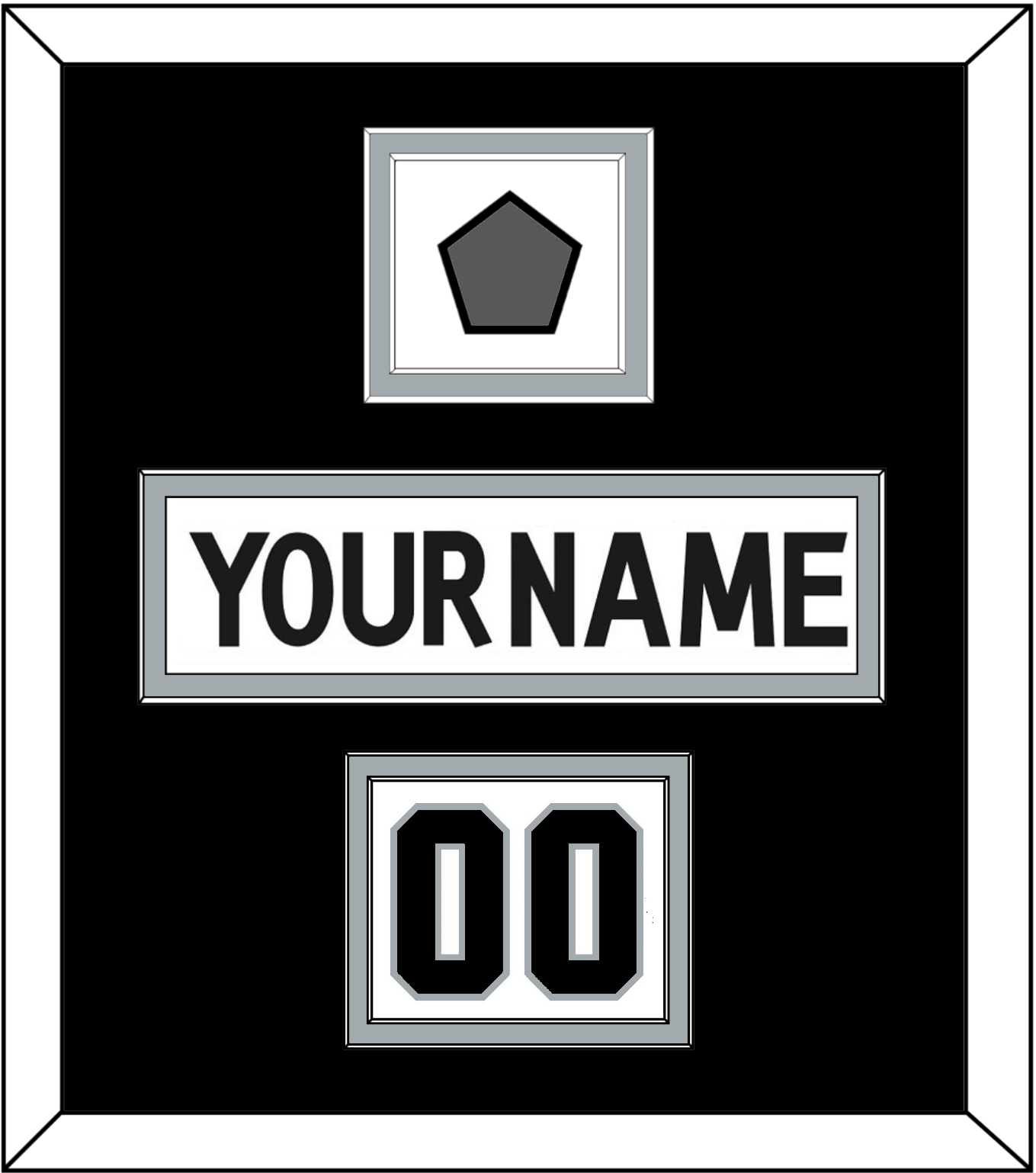 Los Angeles Nameplate, Number (Shoulder) & Stanley Cup Finals Patch - Road White (2011-2017) - Signature Tier 3