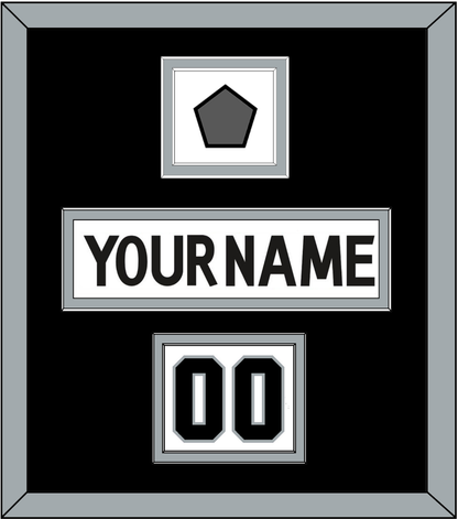 Los Angeles Nameplate, Number (Shoulder) & Stanley Cup Finals Patch - Road White (2011-2017) - Signature Tier 3
