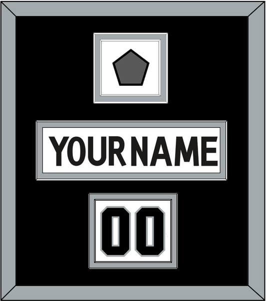Los Angeles Nameplate, Number (Shoulder) & Stanley Cup Champions Patch - Road White (2011-2017) - Signature Tier 3