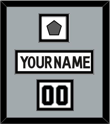 Los Angeles Nameplate, Number (Shoulder) & Stanley Cup Finals Patch - Road White (2011-2017) - Signature Tier 4