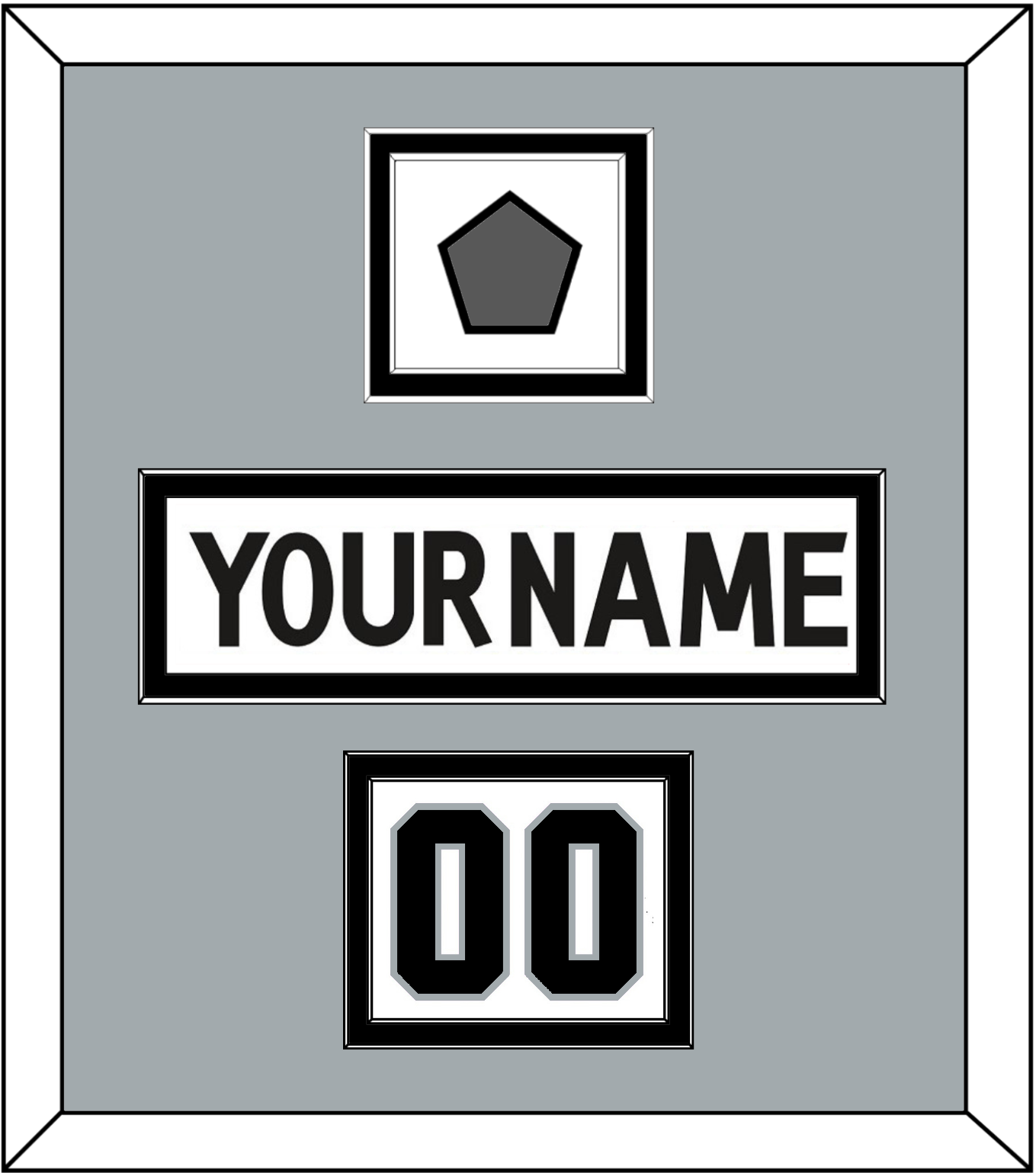 Los Angeles Nameplate, Number (Shoulder) & Stanley Cup Finals Patch - Road White (2011-2017) - Signature Tier 4