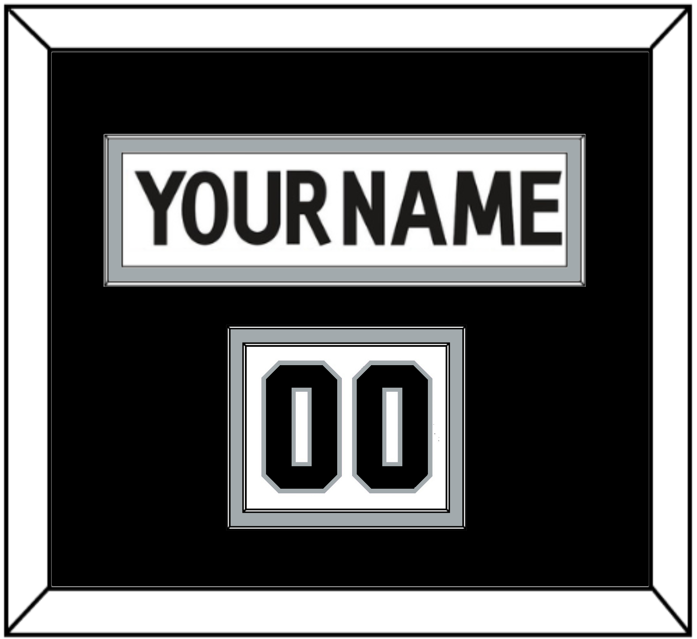 Los Angeles Nameplate & Number (Shoulder) - Road White (2011-2017) - Signature Tier 2