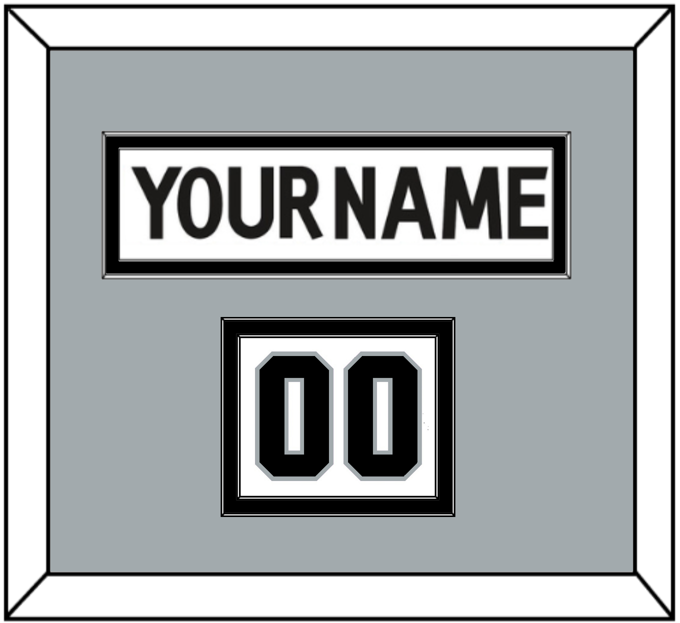 Los Angeles Nameplate & Number (Shoulder) - Road White (2011-2017) - Signature Tier 3