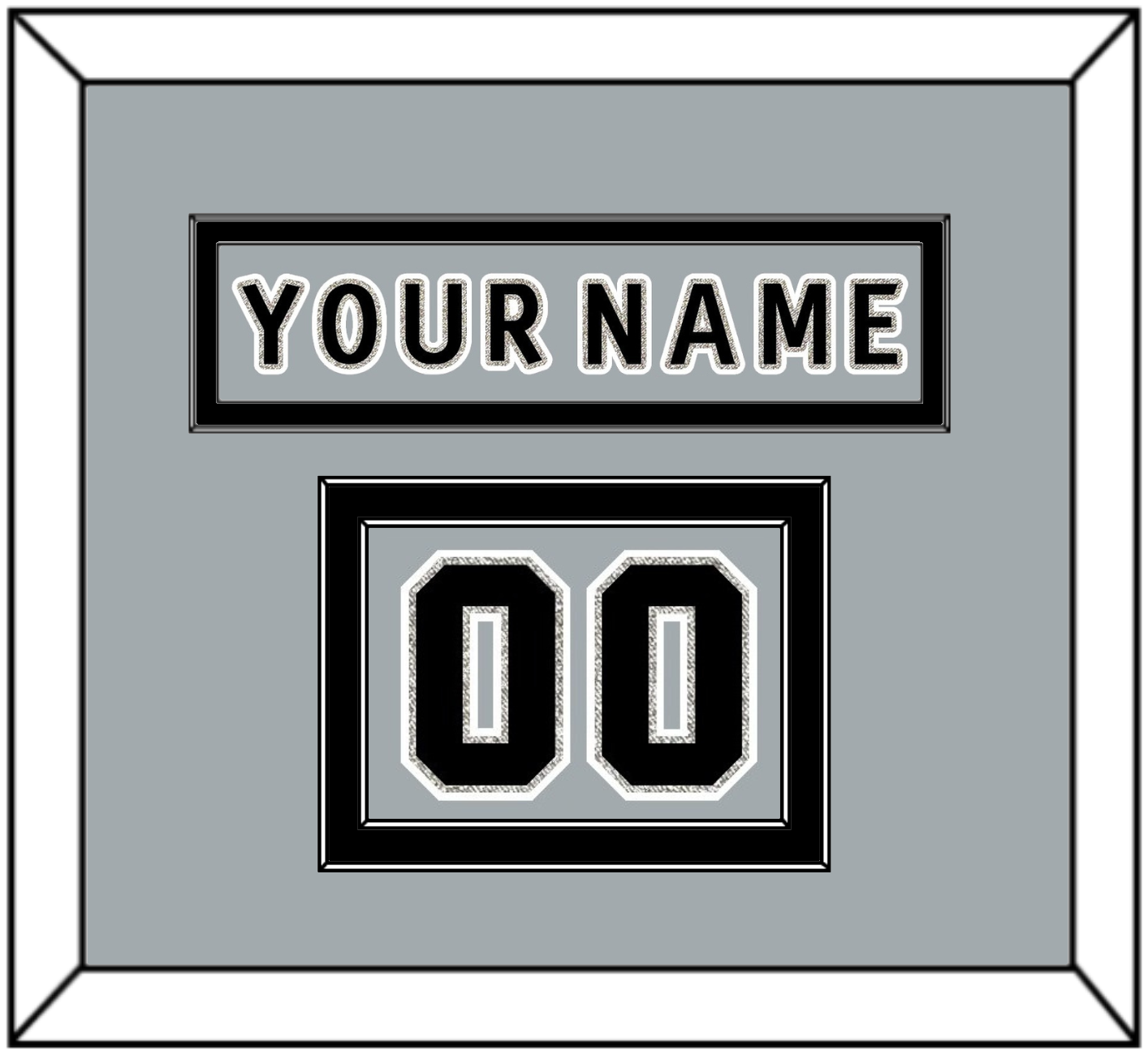 Los Angeles Nameplate & Number (Shoulder) - Alternate Gray (2018-2021) - Signature Tier 2