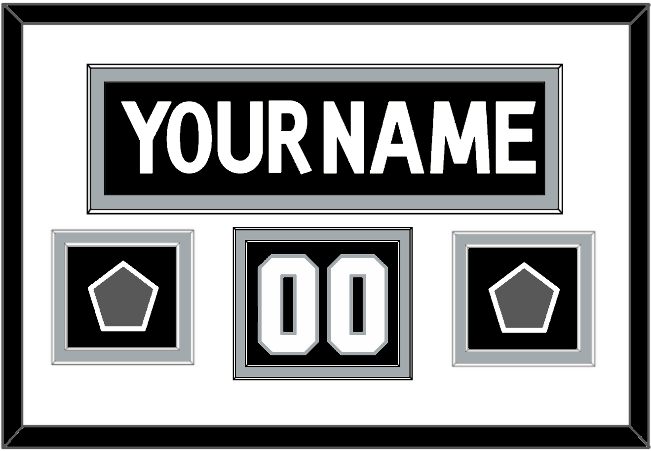 Los Angeles Nameplate, Number (Shoulder) With 2 Stanley Cup Finals Patches - Home Black (2011-2017)- Signature Tier 1