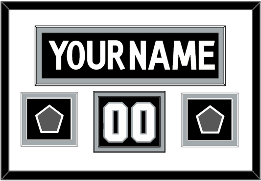 Los Angeles Nameplate, Number (Shoulder) With 2 Stanley Cup Finals Patches - Home Black (2011-2017)- Signature Tier 1