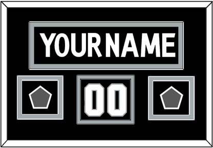 Los Angeles Nameplate, Number (Shoulder) With 2 Stanley Cup Champions Patches - Home Black (2011-2017) - Signature Tier 2