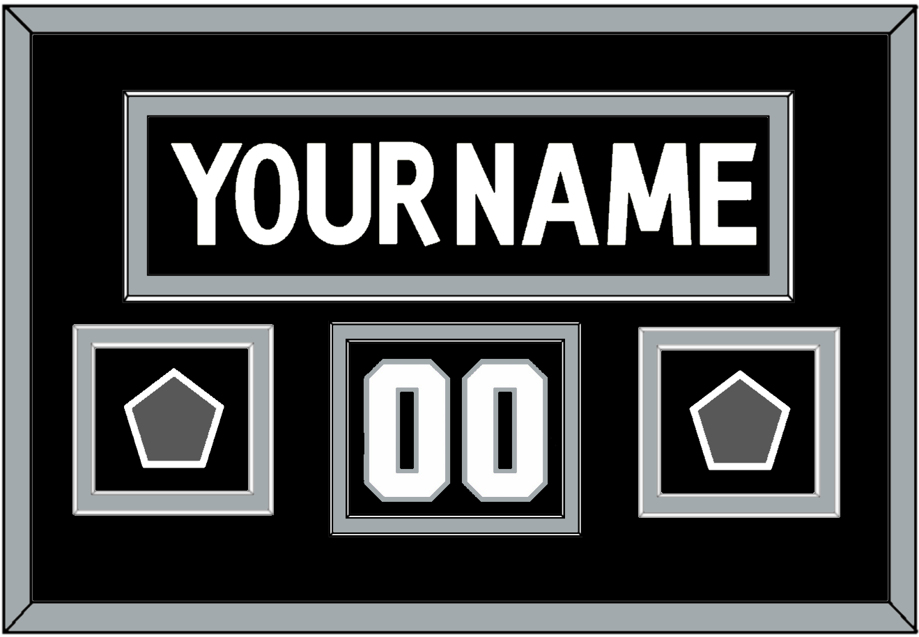 Los Angeles Nameplate, Number (Shoulder) With 2 Stanley Cup Champions Patches - Home Black (2011-2017) - Signature Tier 2