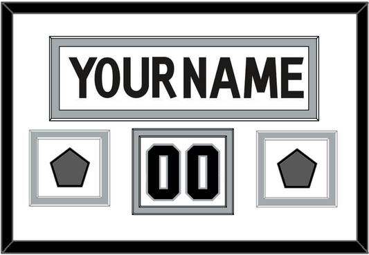 Los Angeles Nameplate, Number (Shoulder) With 2 Stanley Cup Champions Patches - Road White (2011-2017) - Signature Tier 1