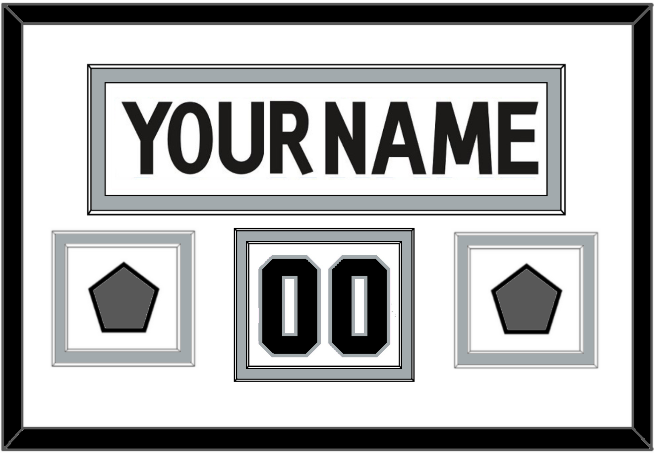 Los Angeles Nameplate, Number (Shoulder) With 2 Stanley Cup Finals Patches - Road White (2011-2017) - Signature Tier 1