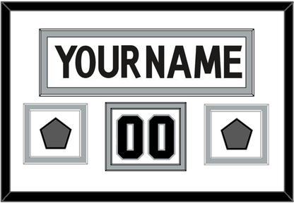 Los Angeles Nameplate, Number (Shoulder) With 2 Stanley Cup Finals Patches - Road White (2011-2017) - Signature Tier 1