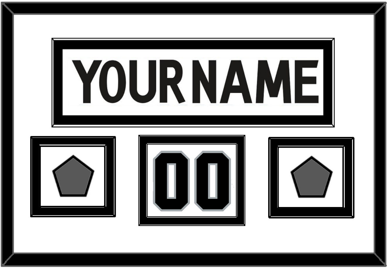 Los Angeles Nameplate, Number (Shoulder) With 2 Stanley Cup Finals Patches - Road White (2011-2017) - Signature Tier 2