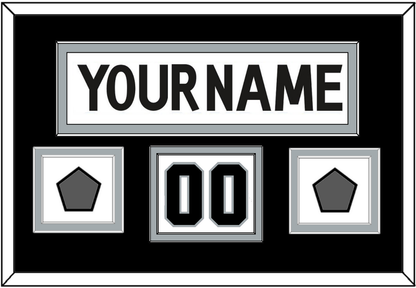 Los Angeles Nameplate, Number (Shoulder) With 2 Stanley Cup Champions Patches - Road White (2011-2017) - Signature Tier 3
