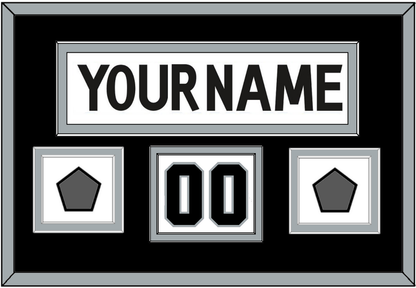 Los Angeles Nameplate, Number (Shoulder) With 2 Stanley Cup Champions Patches - Road White (2011-2017) - Signature Tier 3