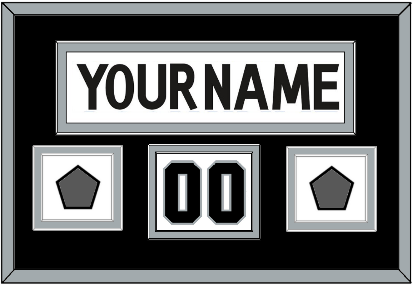 Los Angeles Nameplate, Number (Shoulder) With 2 Stanley Cup Finals Patches - Road White (2011-2017) - Signature Tier 3