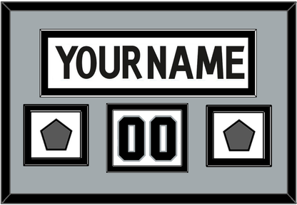 Los Angeles Nameplate, Number (Shoulder) With 2 Stanley Cup Finals Patches - Road White (2011-2017) - Signature Tier 4
