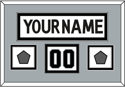 Los Angeles Nameplate, Number (Shoulder) With 2 Stanley Cup Finals Patches - Road White (2011-2017) - Signature Tier 4