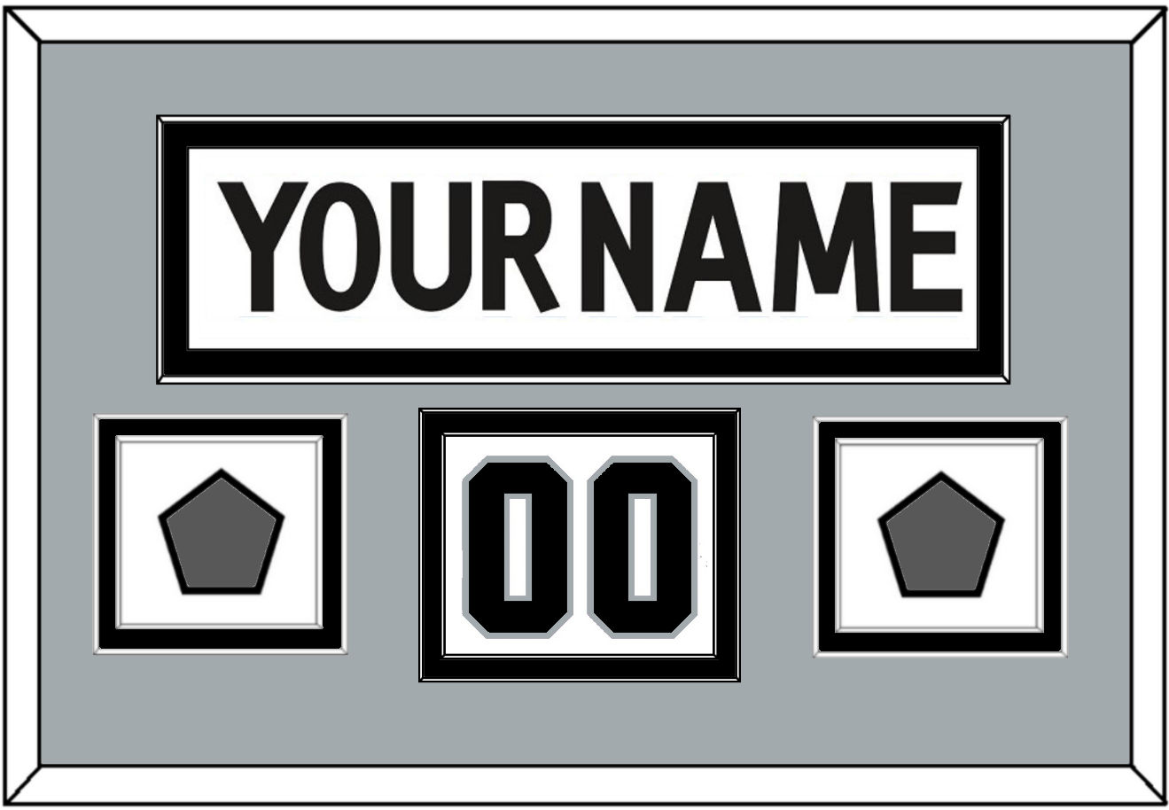 Los Angeles Nameplate, Number (Shoulder) With 2 Stanley Cup Champions Patches - Road White (2011-2017) - Signature Tier 4