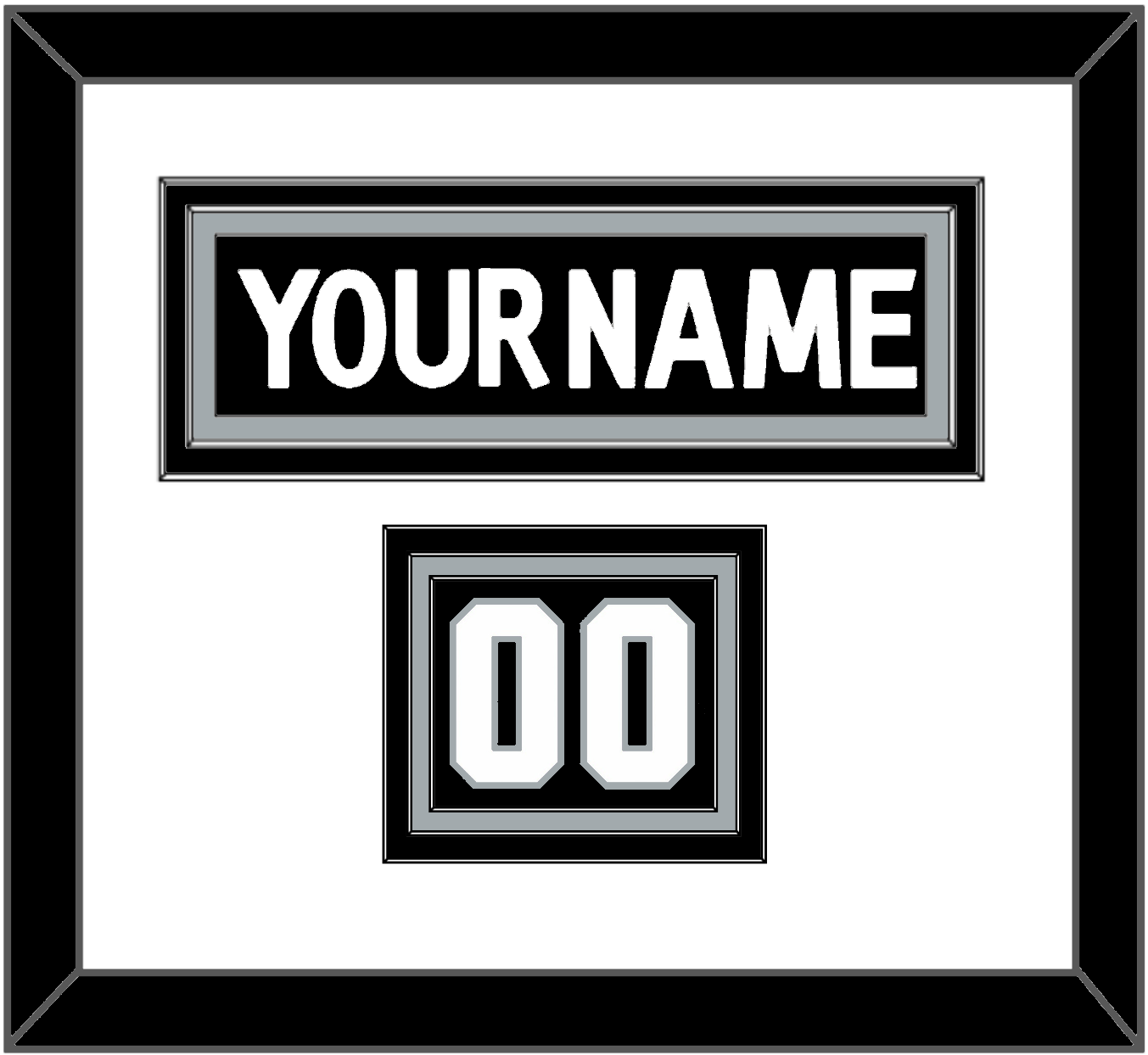 Los Angeles Nameplate & Number (Shoulder) - Home Black (2011-2017) - Premier Tier 1