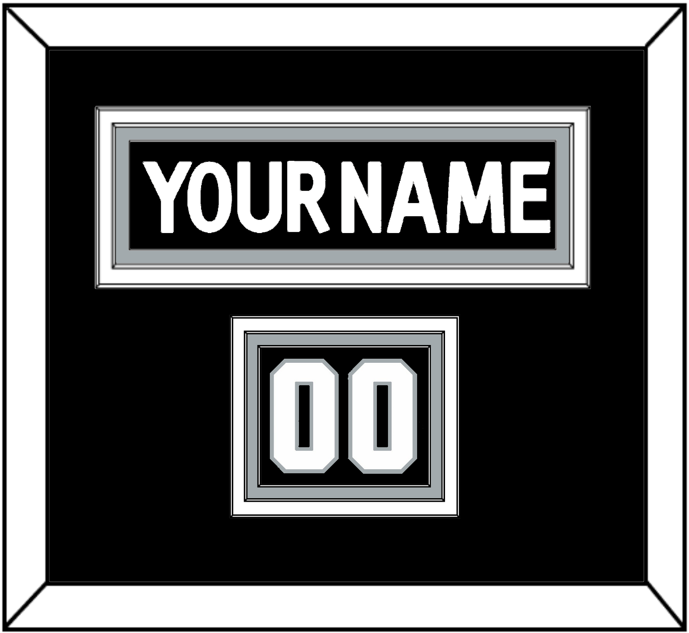 Los Angeles Nameplate & Number (Shoulder) - Home Black (2011-2017) - Premier Tier 2