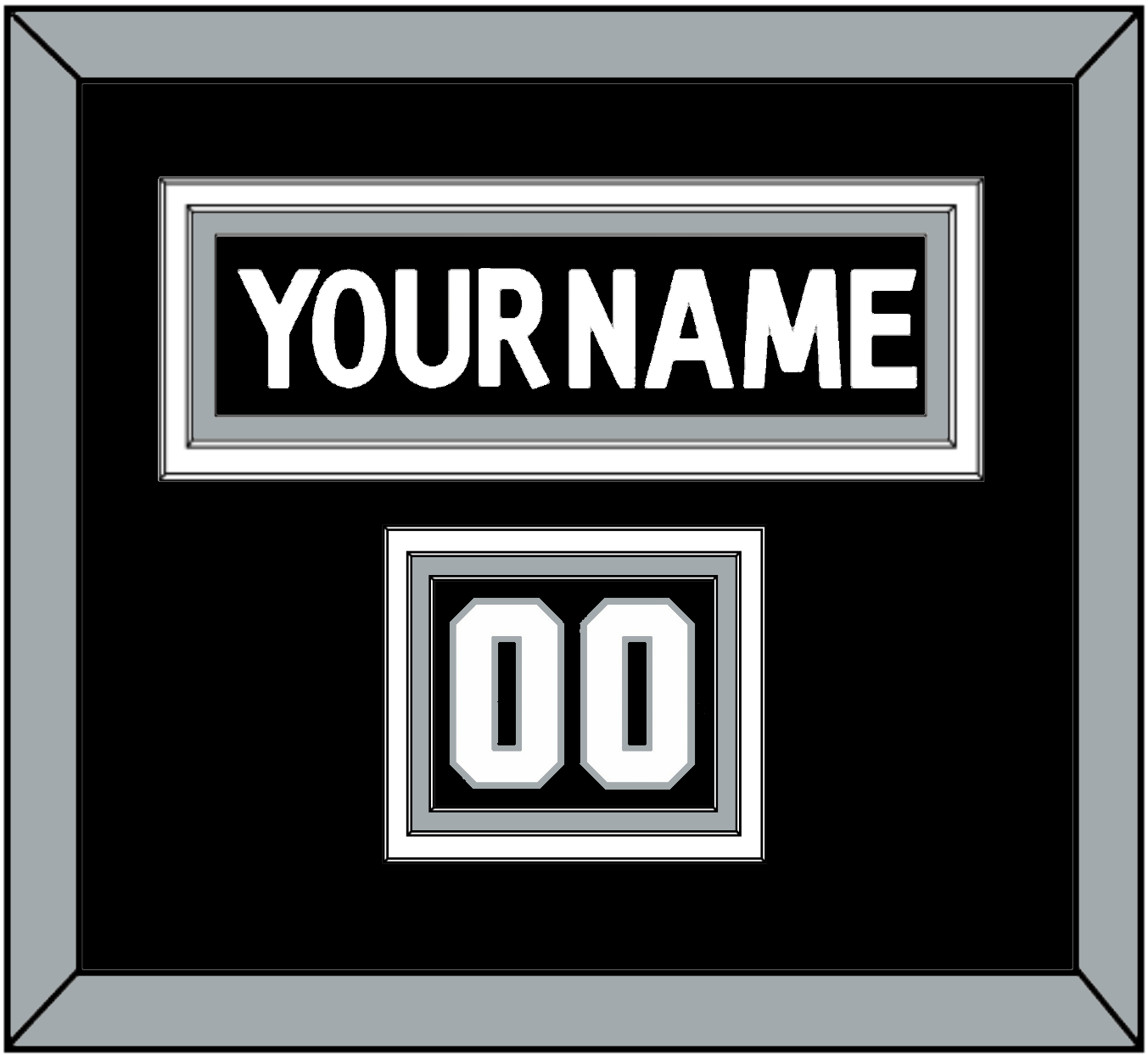 Los Angeles Nameplate & Number (Shoulder) - Home Black (2017-2024) - Premier Tier 2