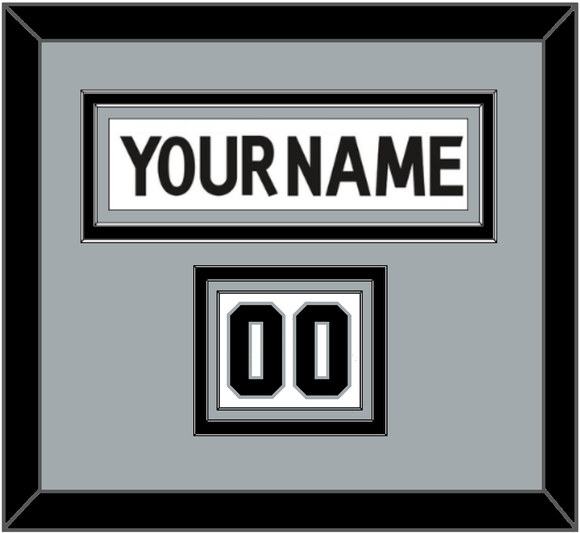 Los Angeles Nameplate & Number (Shoulder) - Road White - Triple Mat 3
