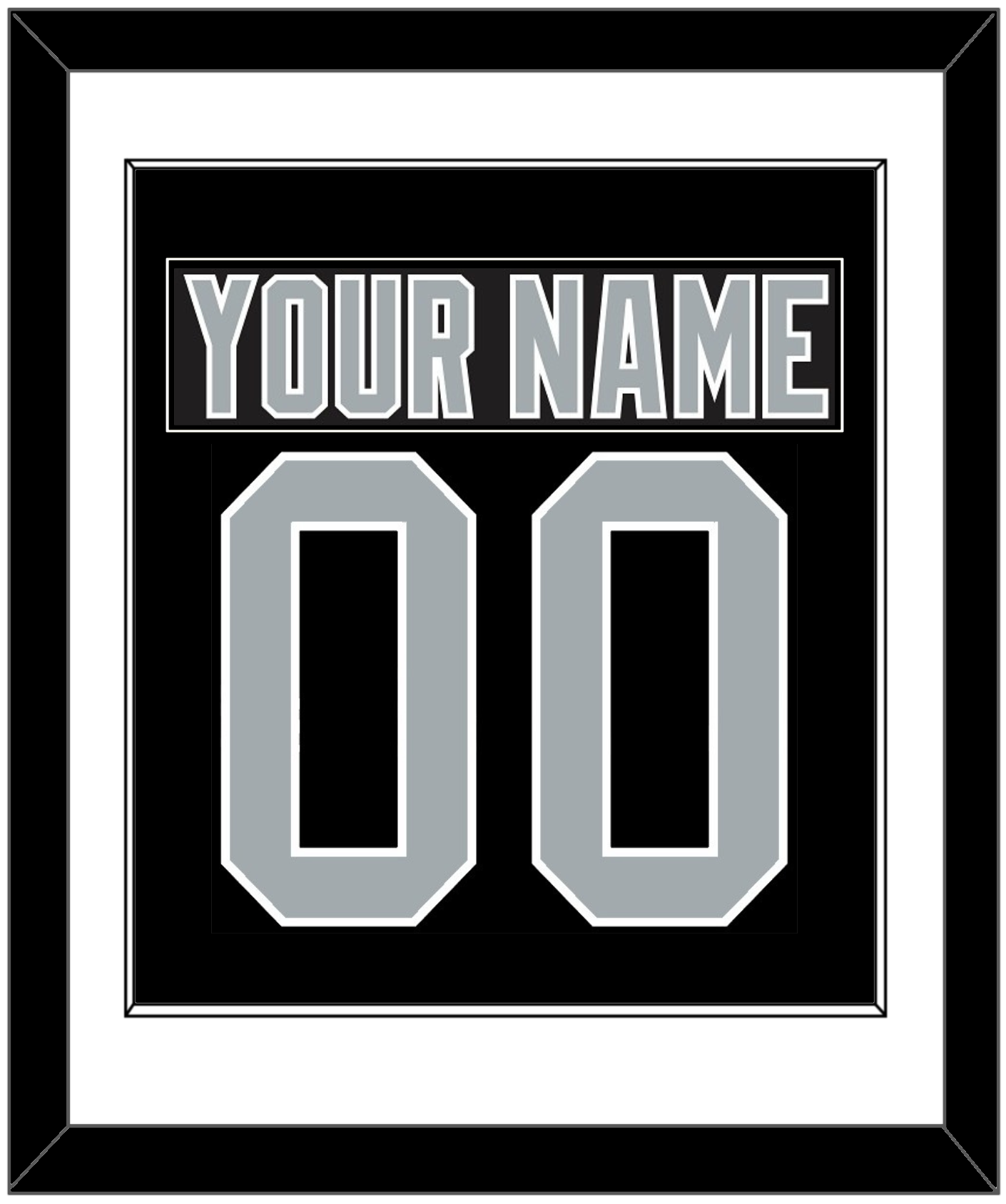 Los Angeles Nameplate & Number (Back) Combined - Road Black (1988-1991) - Essential Tier 1