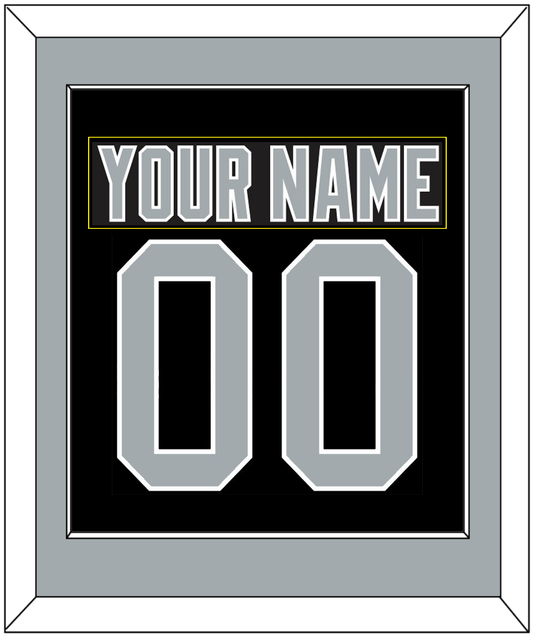 Los Angeles Nameplate & Number (Back) Combined - Road Black (1988-1991) - Essential Tier 2